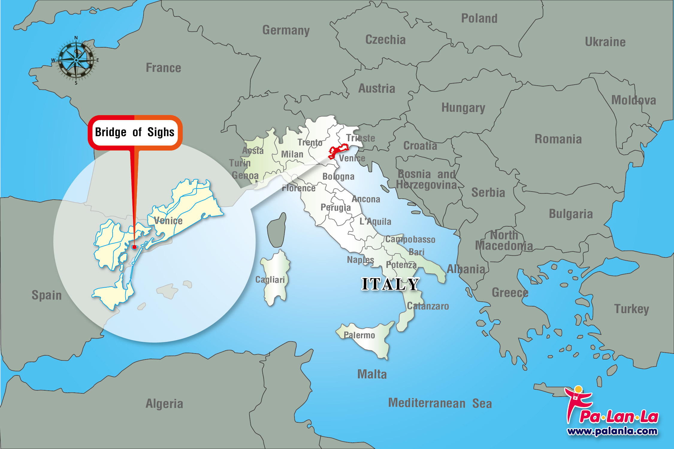 สะพานบริดจ์ออฟไซส์ เมืองเวนิส ประเทศอิตาลี