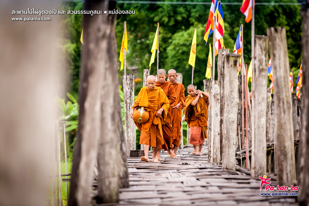 Su Tong Pae Bamboo Bridge & Suan Tham Phu Sama