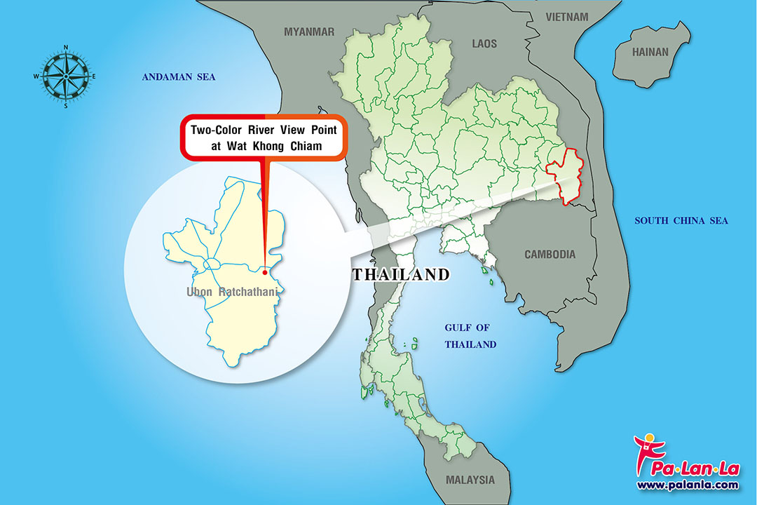 Two-Color River View Point at Wat Khong Chiam